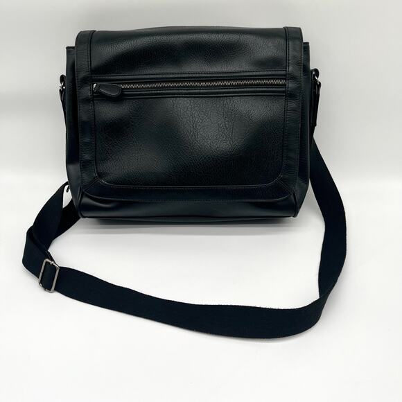 ALDO Leather Messenger Bag, Briefcase, Unisex Black - Picture 7 of 12